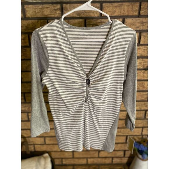 ‎Michael Kors Zip Front Blouse - Picture 1 of 7